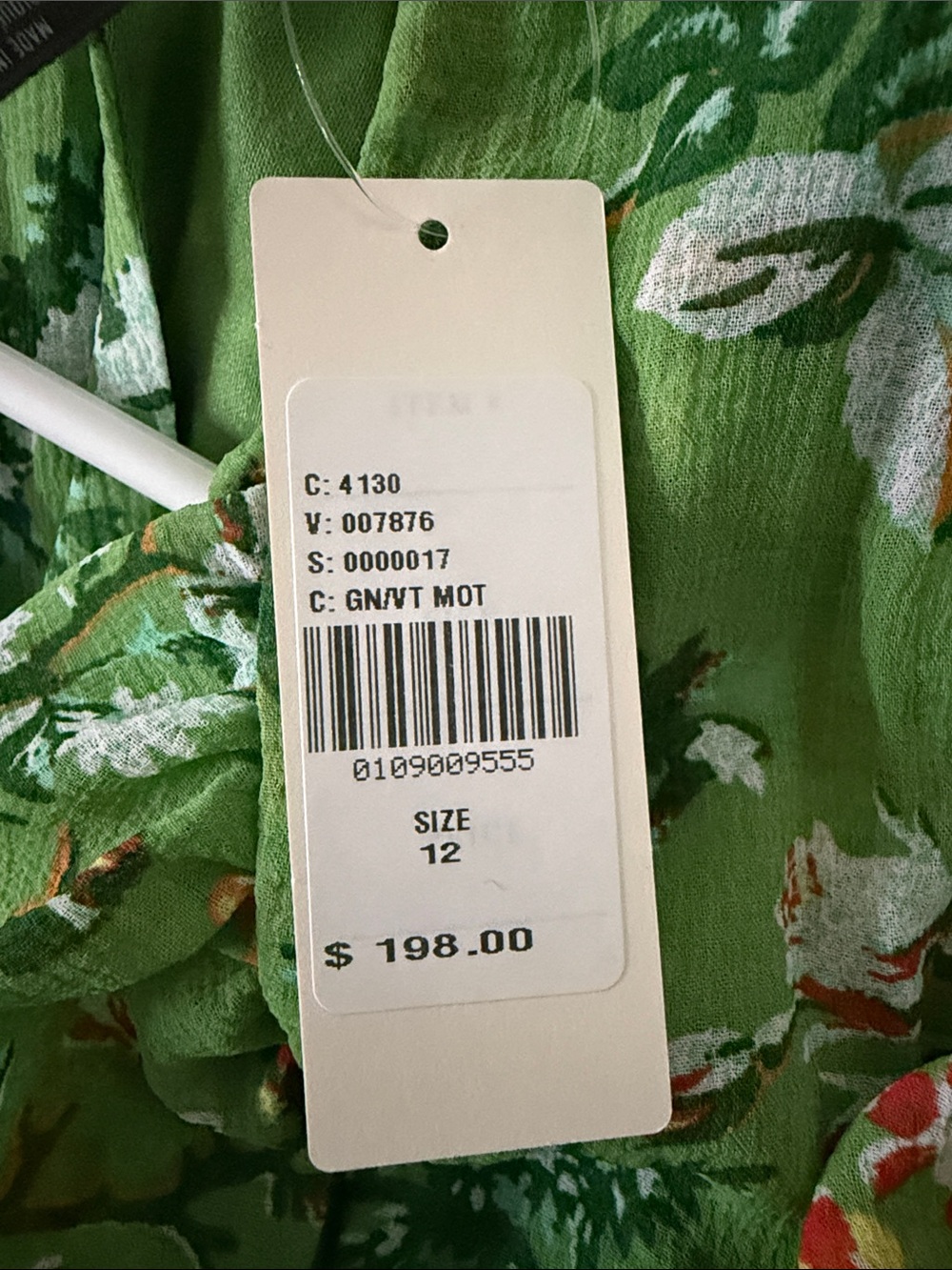 Anthropologie Green Floral Maxi Dress - Picture 2 of 2